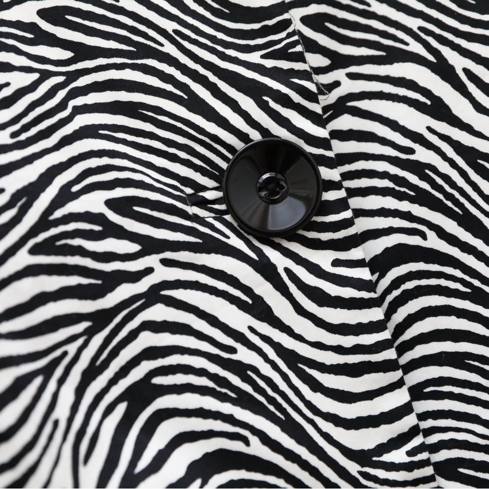 Edward Woman jacket zebra animal print black white plus size 2X cotton trendy - Picture 5 of 6